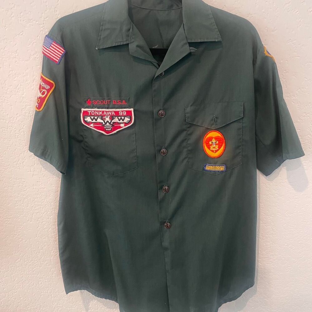 Boy-Scouts-of-America Men's Green and Black Shirt